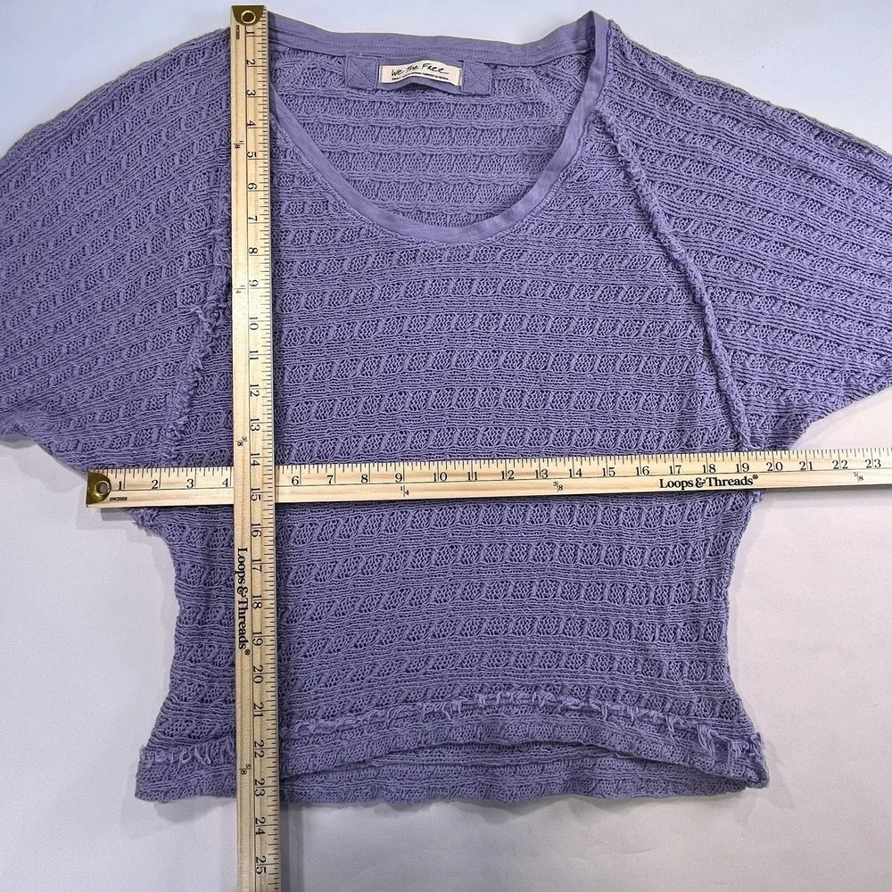 We the Free People Thiens Hacci Sweater Womens S Periwinkle‎ Knit Baggy Slouch